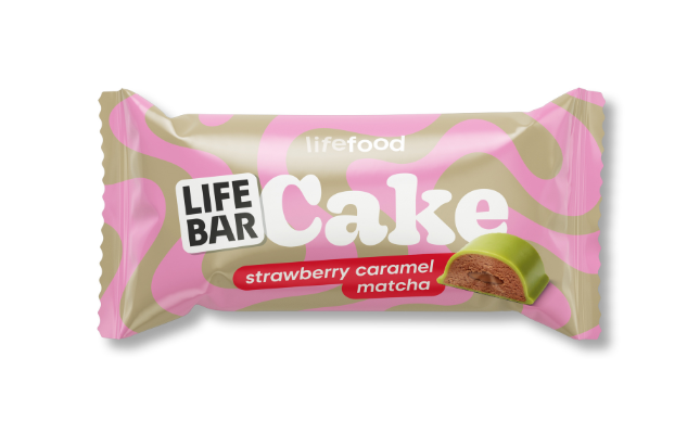 Organic LIFEBAR Cake Strawberry Caramel Matcha
