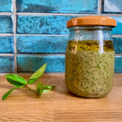 Ground Elder pesto with almonds